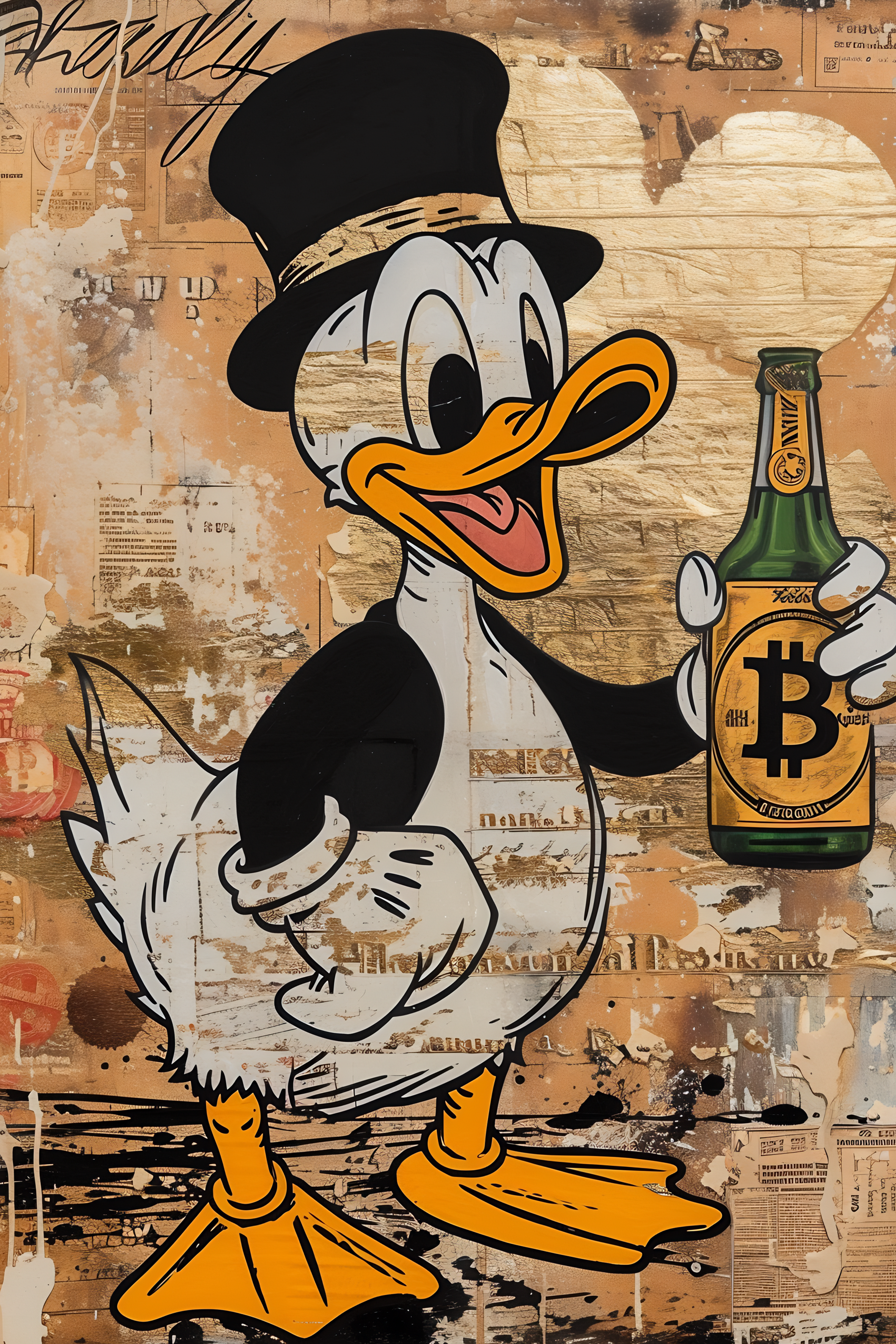 D.Duck Bitcoin Bottle metal poster artwork